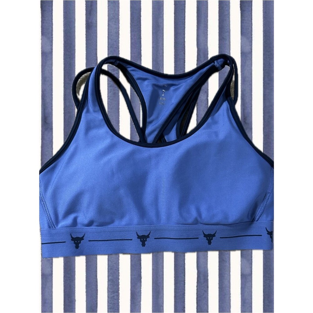Under Armour Purple Strappy Racerback Sports Bra with Dark Purple Accents - M